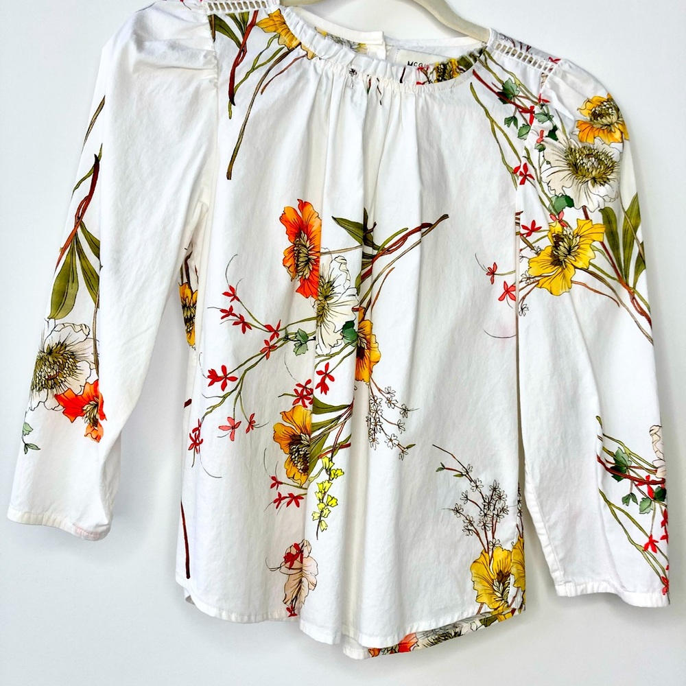 McGuire floral cotton blouse like new!